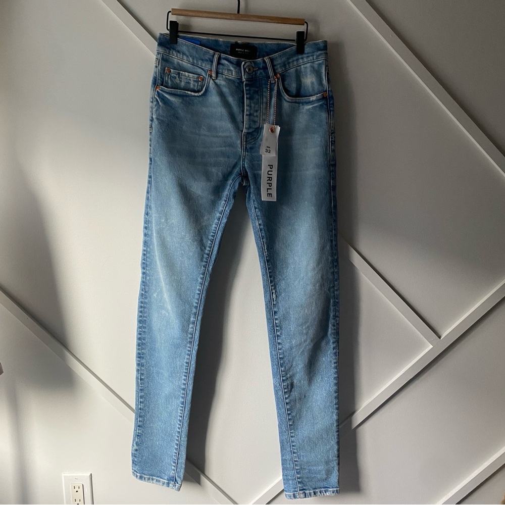 Purple Brand P001 Low Rise Jeans Light Indigo Wash 32 NWT | Designer Skinny